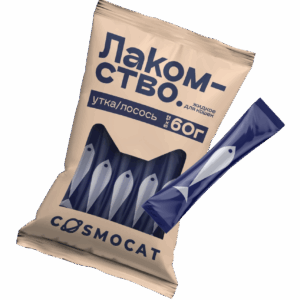 ЛАКОМСТВО ДЛЯ КОШЕК УТКА ЛОСОСЬ 60г